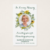 記念ひまわり葬式祈りの言葉カード（写真付） (正面)