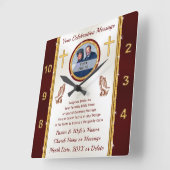 記念アイディア又は大事な行事 スクエア壁時計 (傾斜)