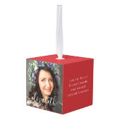 記念インラブメモリーエレガントのクラシック写真 キューブオーナメント (裏面アングル)