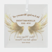 記念エレガントの思い出を愛して ガラスオーナメント (裏面)