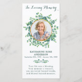 記念エレガント写真葬式祈りの言葉カード サンキューカード (正面)