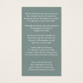 記念エレガント葬儀写真仙人祈りの言葉カード (裏面)