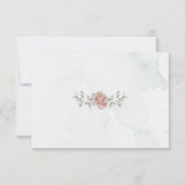 記念エレガント葬式ピンクフローラ水彩 サンキューカード (裏面)