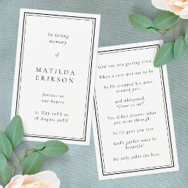 記念エレガント葬記念祈りの言葉カード