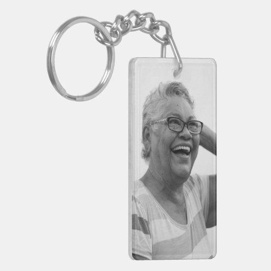 記念エレガント記念グレーカスタム写真 キーホルダー (正面左)