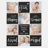 記念エレガント詩パーソナライズされた6写真コラージュ フリースブランケット (正面)