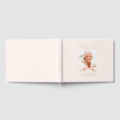 記念エレガント赤面水彩写真葬儀 ゲストブック (全面)