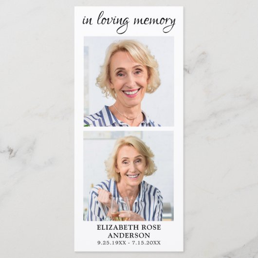 記念エレガント2写真葬式祈りの言葉カード メニュー (正面)