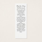 記念エレガント3写真葬儀詩ブックマーク (裏面)