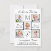 記念エレガント5写真葬式祈りの言葉カード (正面)