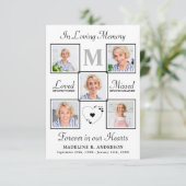 記念エレガント5写真葬式祈りの言葉カード (スタンド正面)