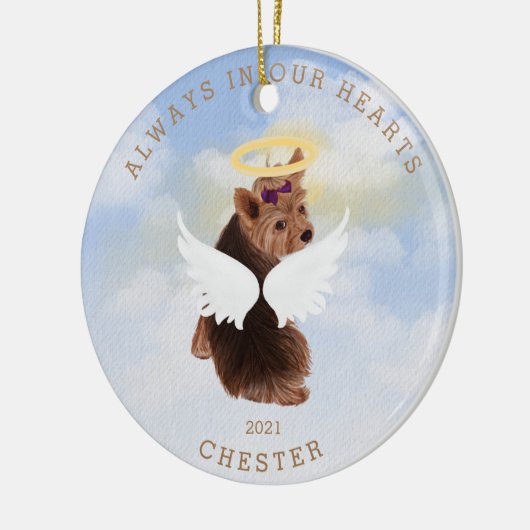 記念エンジェルドッグスウィングス写真 セラミックオーナメント (左)