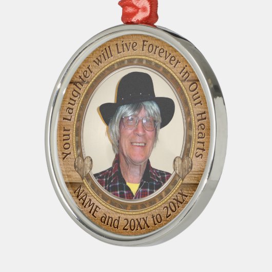 記念オーナメントとパーソナライズされた写真 メタルオーナメント (左)