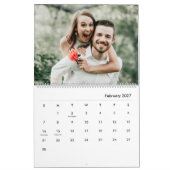 記念カスタム酒ファミリー写真新年メモリーレッド カレンダー (2月 2027)