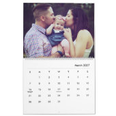 記念カスタム酒ファミリー写真新年メモリーレッド カレンダー (3月 2027)
