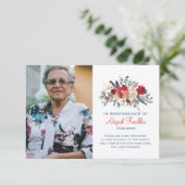 記念カードを記念した赤フローラブーケ サンキューカード (スタンド正面)