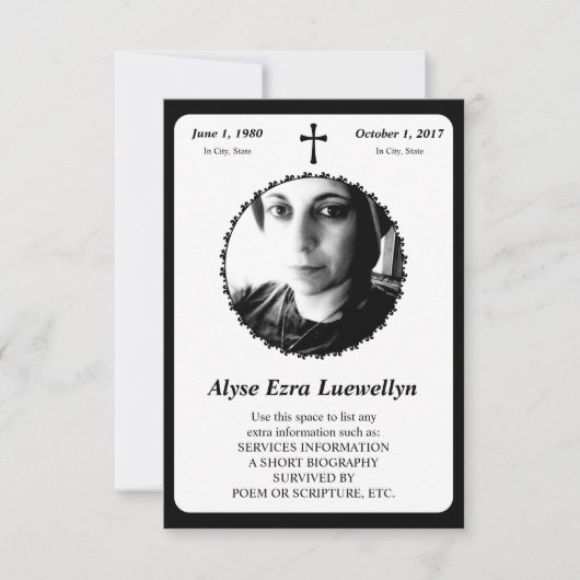 記念カード十字架 招待状 (正面)