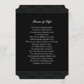 記念カード-生命のエレガントな黒詩 プログラム (裏面)