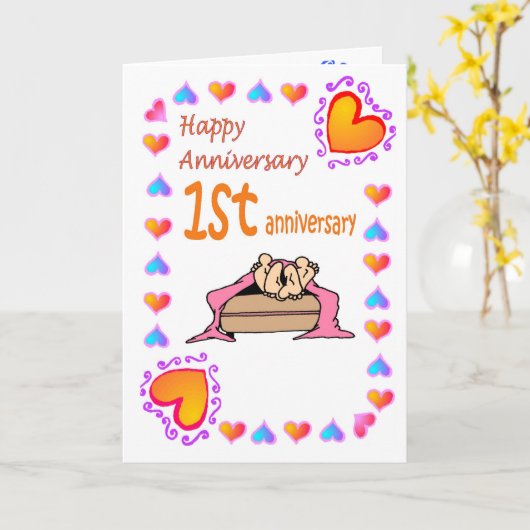 記念カード - 結婚1周年記念日 カード (黄色い花)