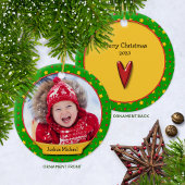 記念クリスマスメモリーズ・ハート&スター セラミックオーナメント