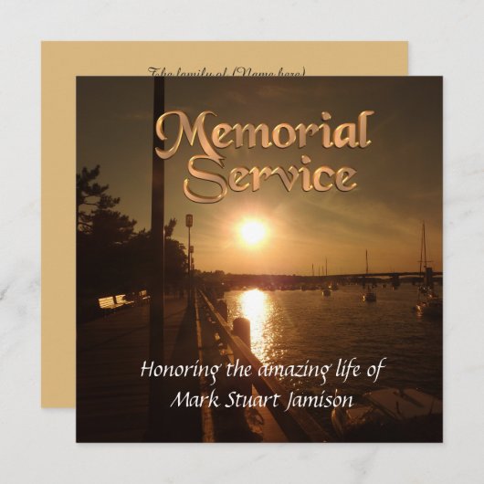 記念サービスの招待サンセット 招待状 (正面/裏面)