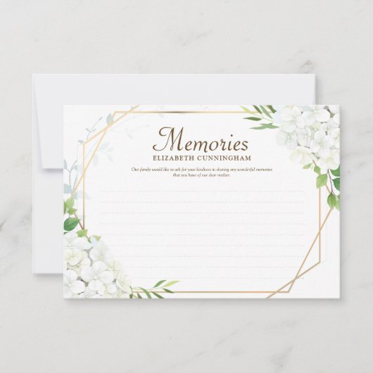 記念シンプルフローラ幾何学木版写真 出欠カード (正面)