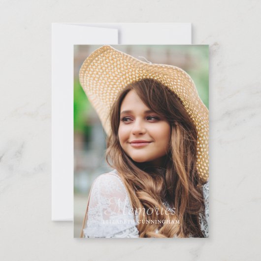 記念シンプルフローラ幾何学木版写真 出欠カード (裏面)