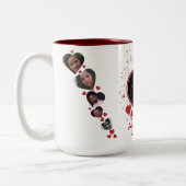 記念ハートをテーマにした記念碑 ツートーンマグカップ (左)