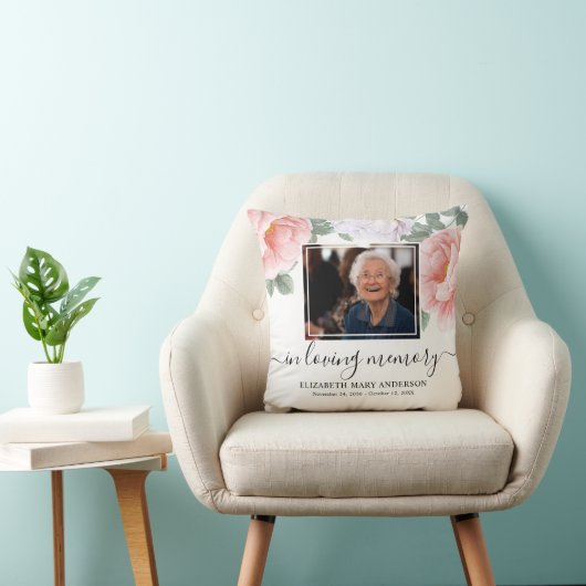記念パーソナライズされたフローラ牡丹 クッション (椅子)