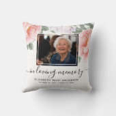 記念パーソナライズされたフローラ牡丹 クッション (裏面)