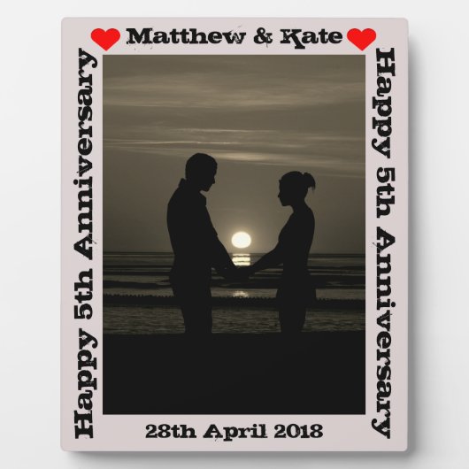 記念パーソナライズされた枠フォトプラーク フォトプラーク (正面)