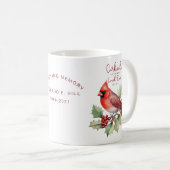 記念パーソナライズされた深紅色表示 コーヒーマグカップ (正面右)