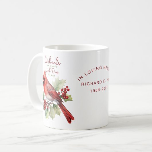 記念パーソナライズされた深紅色表示 コーヒーマグカップ (正面左)