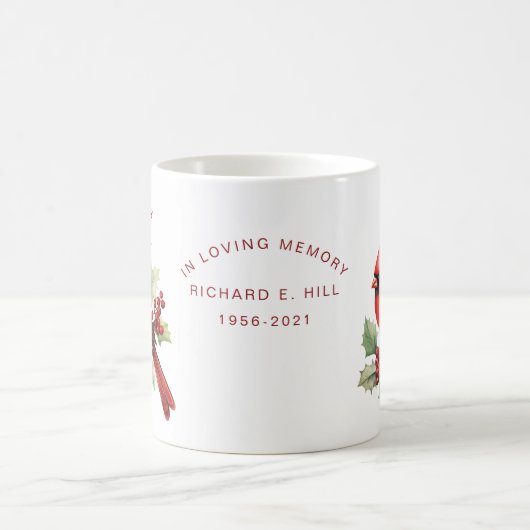 記念パーソナライズされた深紅色表示 コーヒーマグカップ (中央)