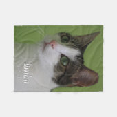 記念パーソナライズされた用ペット画像ブランケット フリースブランケット (正面(横))