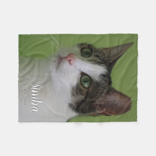 記念パーソナライズされた用ペット画像ブランケット フリースブランケット (正面(横))