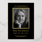 記念パーソナライズされた葬儀写真祈りの言葉カード 箔シーズンカード (正面)