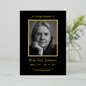 記念パーソナライズされた葬儀写真祈りの言葉カード 箔シーズンカード (立ち正面)