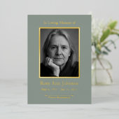 記念パーソナライズされた葬儀写真祈りの言葉カード 箔シーズンカード (立ち正面)