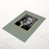 記念パーソナライズされた葬儀写真祈りの言葉カード 箔シーズンカード (回転した状態)