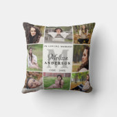 記念パーソナライズされた記念フォトコラージュ クッション (裏面)