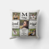 記念パーソナライズされた記念写真コラージュ クッション (裏面)