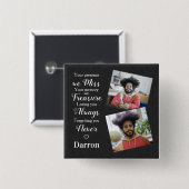 記念パーソナライズされた記念悔やみや弔慰写真 缶バッジ (正面&裏面)