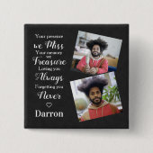 記念パーソナライズされた記念悔やみや弔慰写真 缶バッジ (正面)