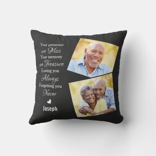 記念パーソナライズされた記念記念記念写真 クッション (裏面)