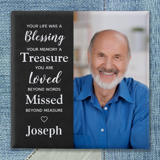 記念パーソナライズされた詩の写真 缶バッジ