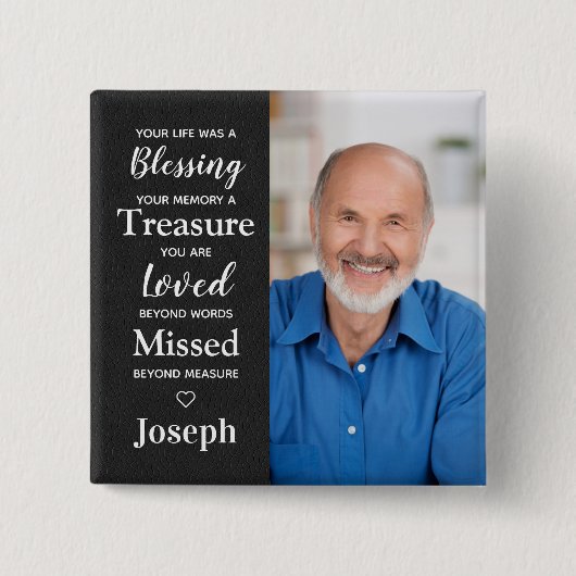 記念パーソナライズされた詩の写真 缶バッジ (正面)