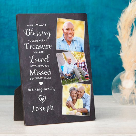 記念パーソナライズされた詩悔やみや弔慰3写真 フォトプラーク