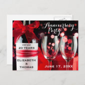 記念パーティーの郵便はがきボトルおよびガラス インビテーションポストカード (正面/裏面)