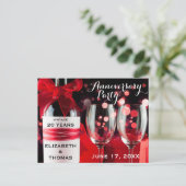 記念パーティーの郵便はがきボトルおよびガラス インビテーションポストカード (スタンド正面)